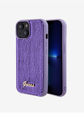 Guess Sequin Script Logo Zadní Kryt pro iPhone 15 Plus Purple