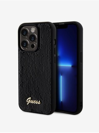Guess Sequin Script Logo Zadní Kryt pro iPhone 14 Pro Max Black