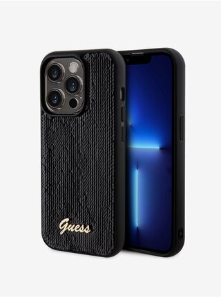 Guess Sequin Script Logo Zadní Kryt pro iPhone 14 Pro Black