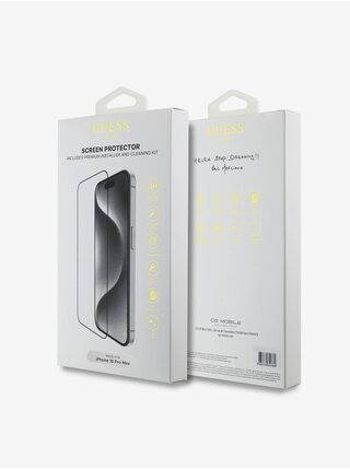 Guess Tvrzené Sklo 2.5D pro iPhone 16 Pro Max Black