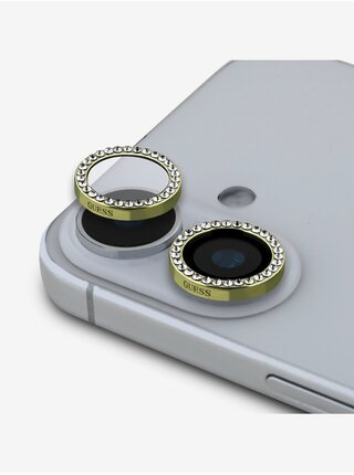 Guess Fixed Glliter Ochrana Čoček pro iPhone 16/16 Plus Gold