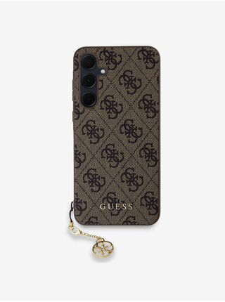Guess 4G Charm Zadní Kryt pro Samsung Galaxy A35 5G Brown