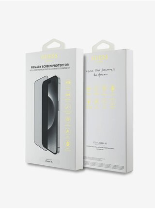 Guess Tvrzené Sklo 2.5D PRIVACY pro iPhone 16 Black