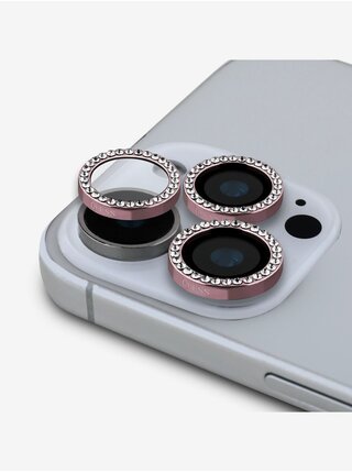 Guess Fixed Glliter Ochrana Čoček pro iPhone 16 Pro/16 Pro Max Pink