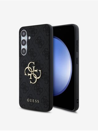 Guess PU 4G Metal Logo Zadní Kryt pro Samsung Galaxy S24 FE Grey