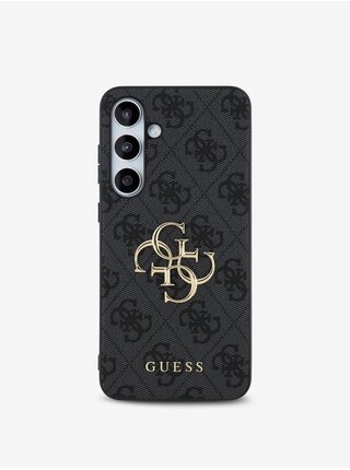 Guess PU 4G Metal Logo Zadní Kryt pro Samsung Galaxy S24 FE Grey