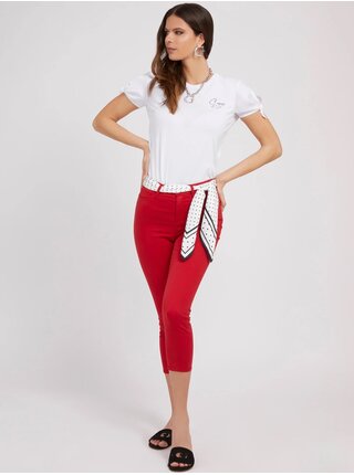 Červené dámské skinny fit džíny s šátkem Guess 1981 Capri