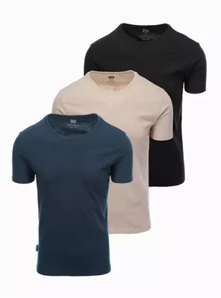 Pánské tričko bez potisku - mix 3 pcs Z29 Ombre Clothing