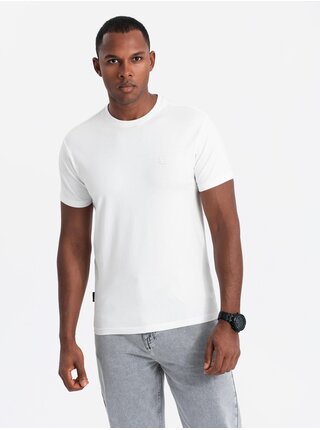 Sada tří kusů pánských bavlněncýh triček BASIC s kulatým výstřihem Ombre Clothing