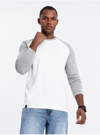Pánské tričko s potiskem a dlouhým rukávem - černé V1 OM-LSPT-0119 Ombre Clothing