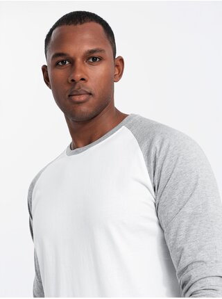 Pánské tričko s potiskem a dlouhým rukávem - černé V1 OM-LSPT-0119 Ombre Clothing