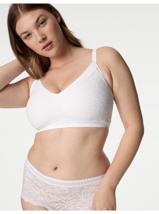 Krajková podprsenka bez kostic, se zmenšujícím efektem a technologií Flexifit™ Marks & Spencer bílá