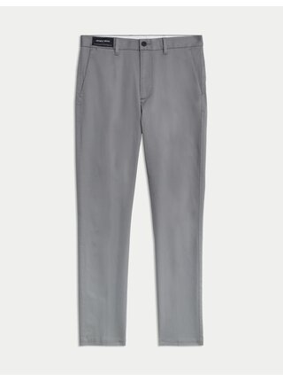 Chino kalhoty úzkého střihu Marks & Spencer šedá