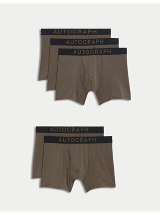 Trenýrky z bavlny Supima® a modalu, 5 ks Marks & Spencer hnědá