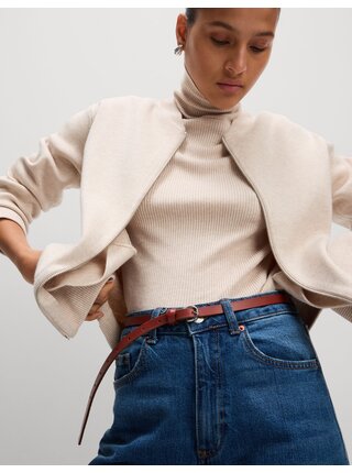 Pletený kardigan ve stylu bomber s texturou a kulatým výstřihem Marks & Spencer smetanová
