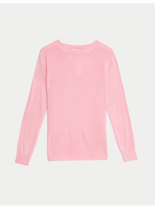 Mimořádně měkký svetr ke krku Marks & Spencer růžová
