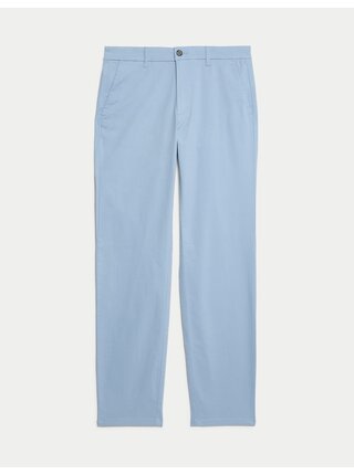 Strečové chino kalhoty normálního střihu Marks & Spencer modrá