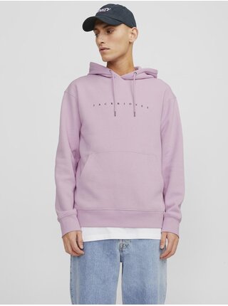 Světle růžová pánská mikina s kapucí Jack & Jones Star