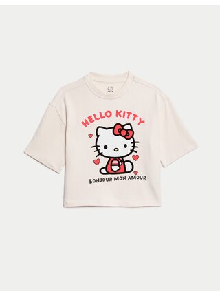 Tričko s motivem Hello Kitty™, z čisté bavlny (2–8 let) Marks & Spencer smetanová