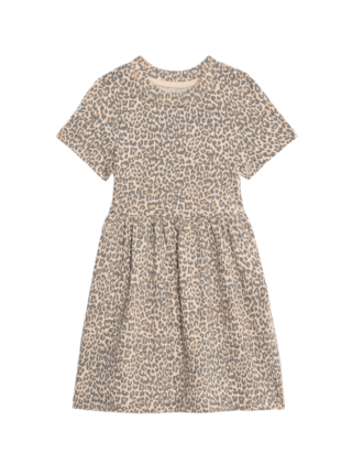 Šaty z čisté bavlny s leopardím motivem (12 měsíců – 8 let) Marks & Spencer smetanová