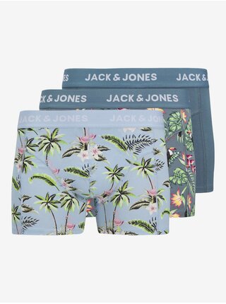 Súprava troch pánskych modrých boxeriek Jack & Jones