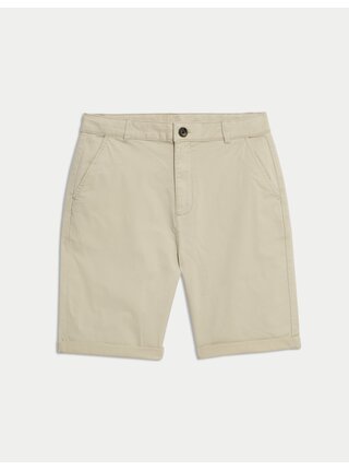 Chino šortky s vysokým podílem bavlny (6–16 let) Marks & Spencer béžová