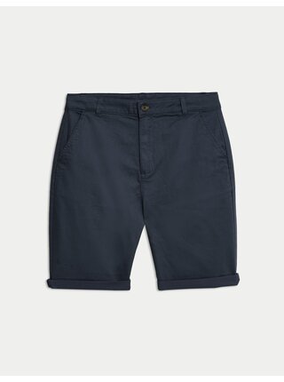 Chino šortky s vysokým podílem bavlny (6–16 let) Marks & Spencer námořnická modrá