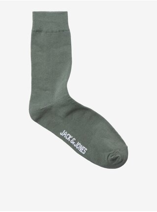 Súprava troch párov pánskych ponožiek v čiernej, šedej a zelenej farbe Jack & Jones
