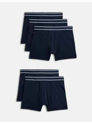 Trenýrky z bavlny se strečem, 5 kusů v balení (5–16 let) Marks & Spencer námořnická modrá