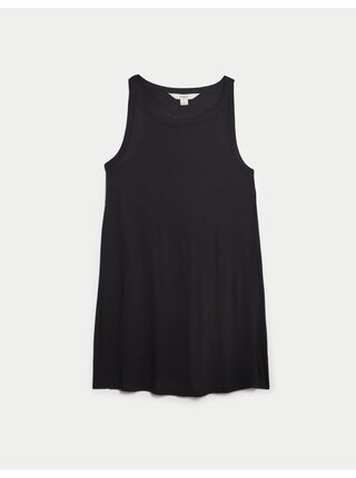 Žerzejové splývavé mini šaty s vykrojenými zády Marks & Spencer černá