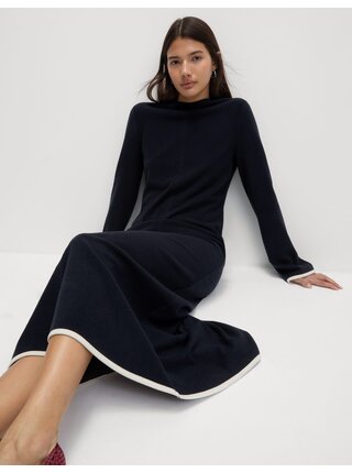 Žerzejové midi šaty sloupového střihu s kulatým výstřihem Marks & Spencer námořnická modrá