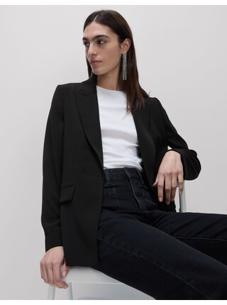 Jednořadé sako volný střih Marks & Spencer černá