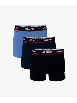 3-BALENÍ Pánské boxerky ATLANTIC - tmavě modré, modré, tmavě modré