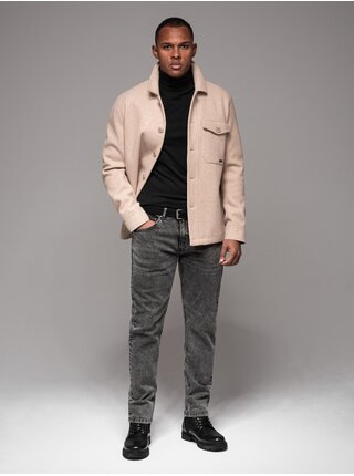 Pánske džínsové nohavice STRAIGHT LEG - čierne V1 OM-PADP-0133 Ombre Clothing