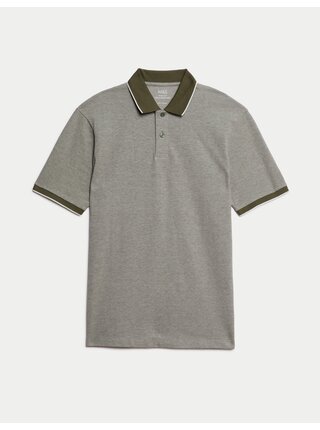Polokošile Pique se zvýrazněnými okraji The Ultimate Marks & Spencer zelená