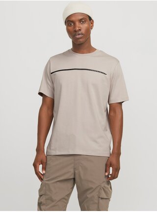 Béžové pánské tričko Jack & Jones Fusion