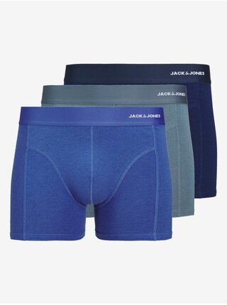 Súprava troch pánskych boxeriek v modrej farbe Jack & Jones