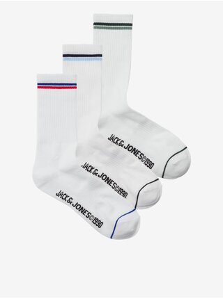 Sada tří párů bílých pánských ponožek Jack & Jones