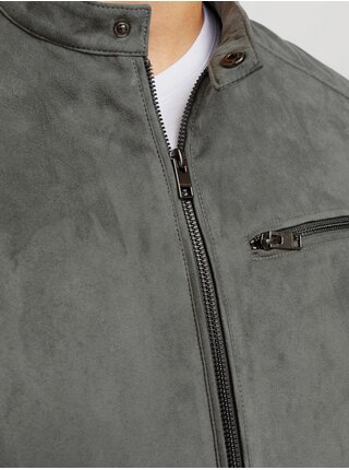 Šedá pánská bunda v semišové úpravě Jack & Jones