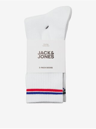 Sada tří párů bílých pánských ponožek Jack & Jones