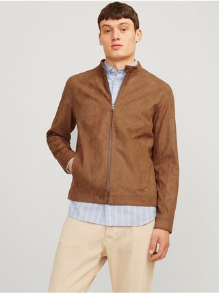 Hnědá pánská bunda v semišové úpravě Jack & Jones Dylan