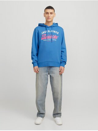 Modrá pánská mikina s kapucí Jack & Jones Logo