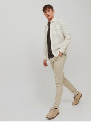 Béžové pánské chino kalhoty Jack & Jones