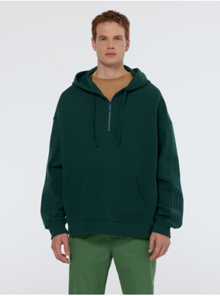 Tmavě zelená pánská mikina s kapucí Scotch & Soda