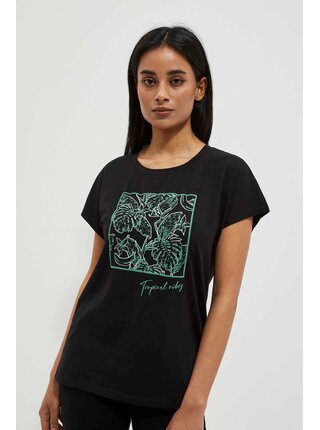 Dámské triko L-TS-4093 BLACK Moodo