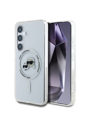 Karl Lagerfeld IML K&CH Heads MagSafe Zadní Kryt pro Samsung Galaxy S25+ Transparent