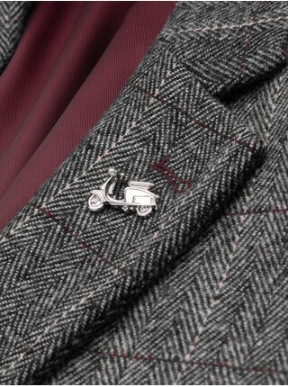 Ozdobný kovový kolobežkový štipček na šaty strieborná Ombre Clothing
