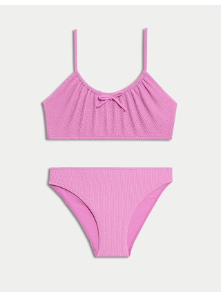Dvoudílné plavky s třpytkami a zavazováním za krk (6–16 let) Marks & Spencer fialová