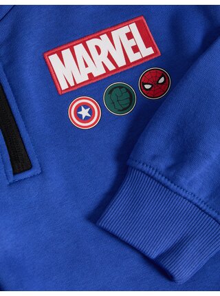 Mikina Marvel™ s kapucí a vysokým podílem bavlny (2–8 let) Marks & Spencer modrá