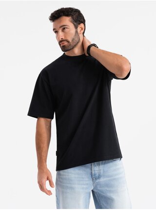 Pánske tričko LOOSE FIT s vreckom čierne Ombre Clothing